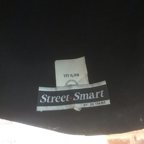 STREET SMART BY BETMAR Women's Vintage Black 100% Wool Velvet Trim Hat - Picture 3 of 6